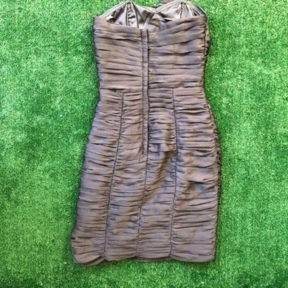 H&M Strapless Charcoal Grey Scrunch Dress Size 2 - Picture 6 of 7